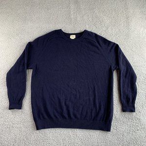 L.L. Bean Sweater Mens 2XL Tall Blue 100% Lambswool Crew Neck Pullover‎ Classic